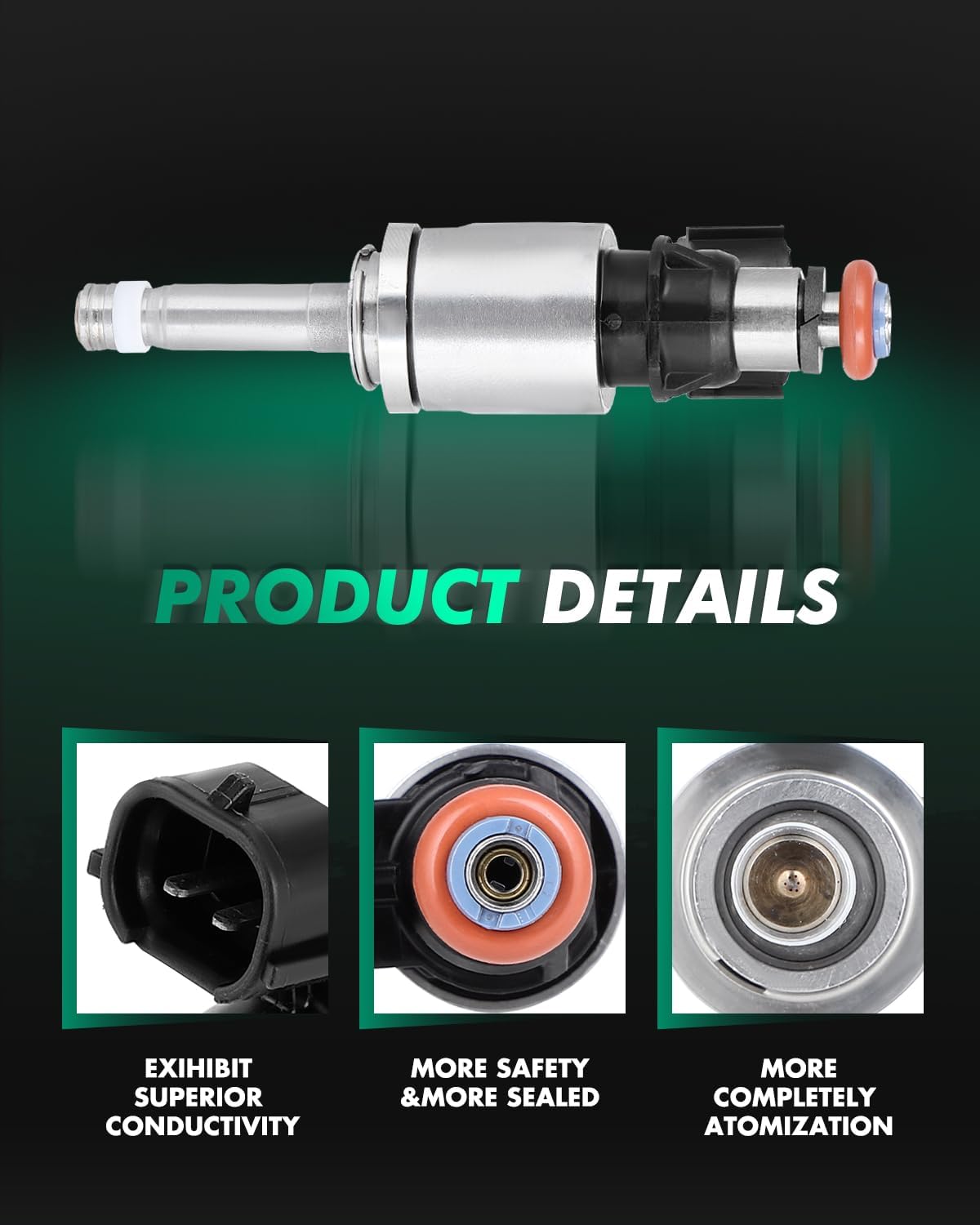 SCITOO 4Pcs 6 Holes Fuel Injector Fit for Mazda for 3 for 2014 2015 2016 2017 2018, for Mazda for 6 for 2014 2015 2016, for Mazda for CX-5 for 2015 2016, for Mazda for CX-9 for 2016, PY0113250 FJ1288