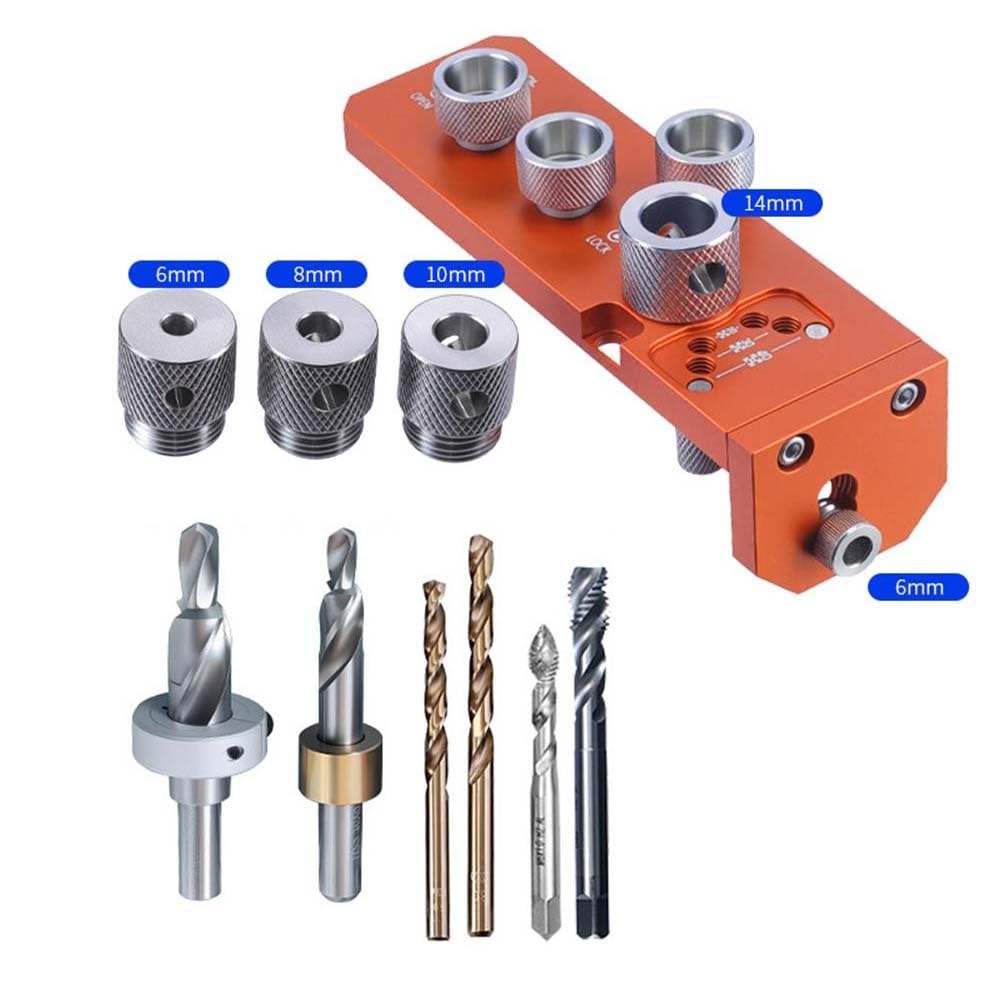 Juego de 10 brocas y roscas ajustables para perfiles de aluminio de las series 20, 30 y 40 (6-10 mm, doble orificio)