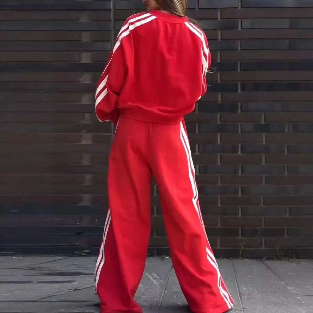 Ensemble 2 pièces sport pour femme, sweat et pantalon de survêtement décontracté