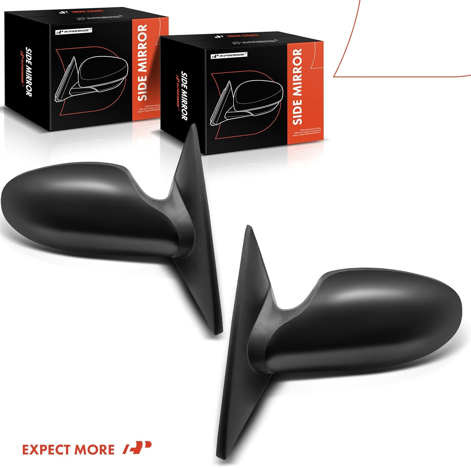 A-Premium Pair (2) Driver and Passenger Side Power Door Mirror - Compatible with Nissan Altima 2005-2006 - Heated Non-Folding Black Outside Rear View Mirror - Replace# 96302ZB170