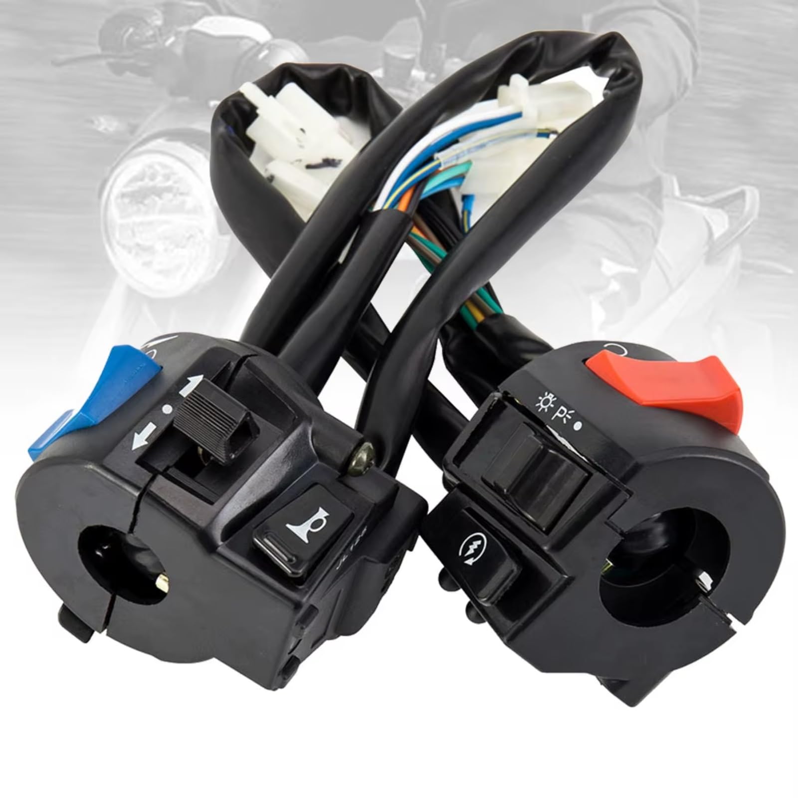 Interruttore Manubrio Da Moto Da 7/8" 22mm Universale Lato Sinistro/destro Clacson Indicatori Di Direzione Fari,avviamento Elettrico Impermeabile
