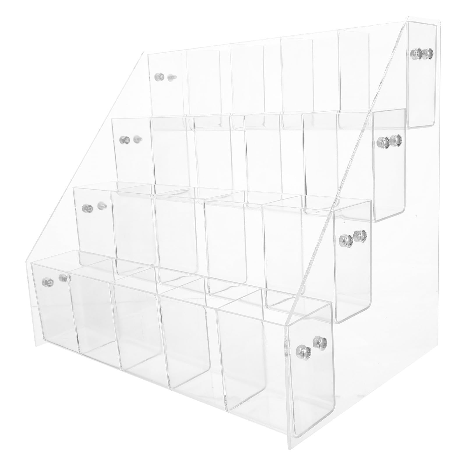 Organisateur à stylos acrylique transparent 4 niveaux avec base stable