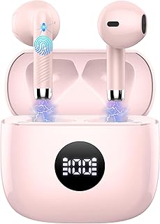 Wireless Earbuds, Bluetooth 5.3 Headphones in Ear with 4 ENC Noise Cancelling Mic, Bluetooth Earbuds 40H Playtime, 2023 HiFi Stereo Deep Bass Wireless Earphones, IP7 Waterproof USB-C Fast Charge Pink