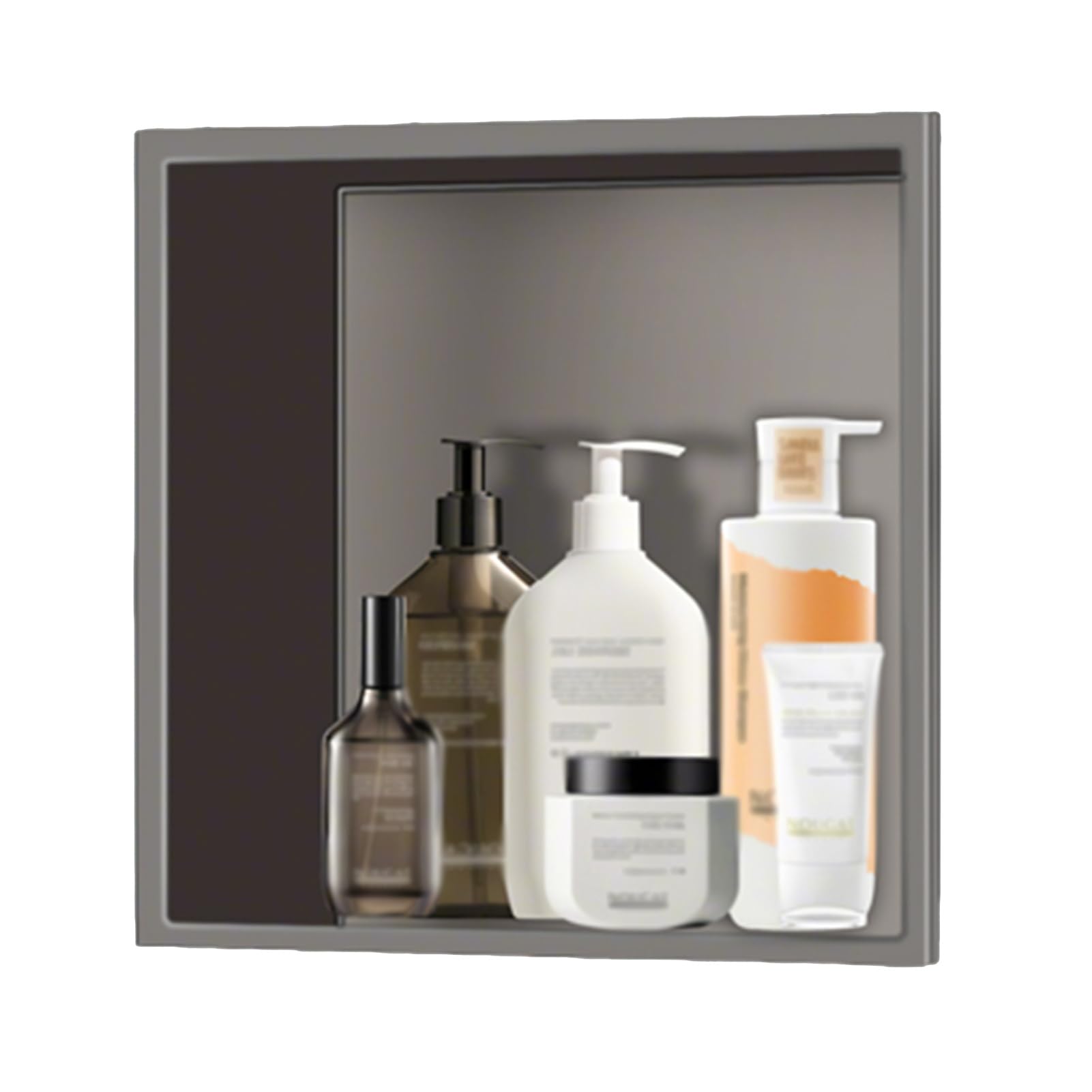 Estante de ducha empotrado, solución de almacenamiento de baño de acero inoxidable impermeable para espacio organizado en la pared