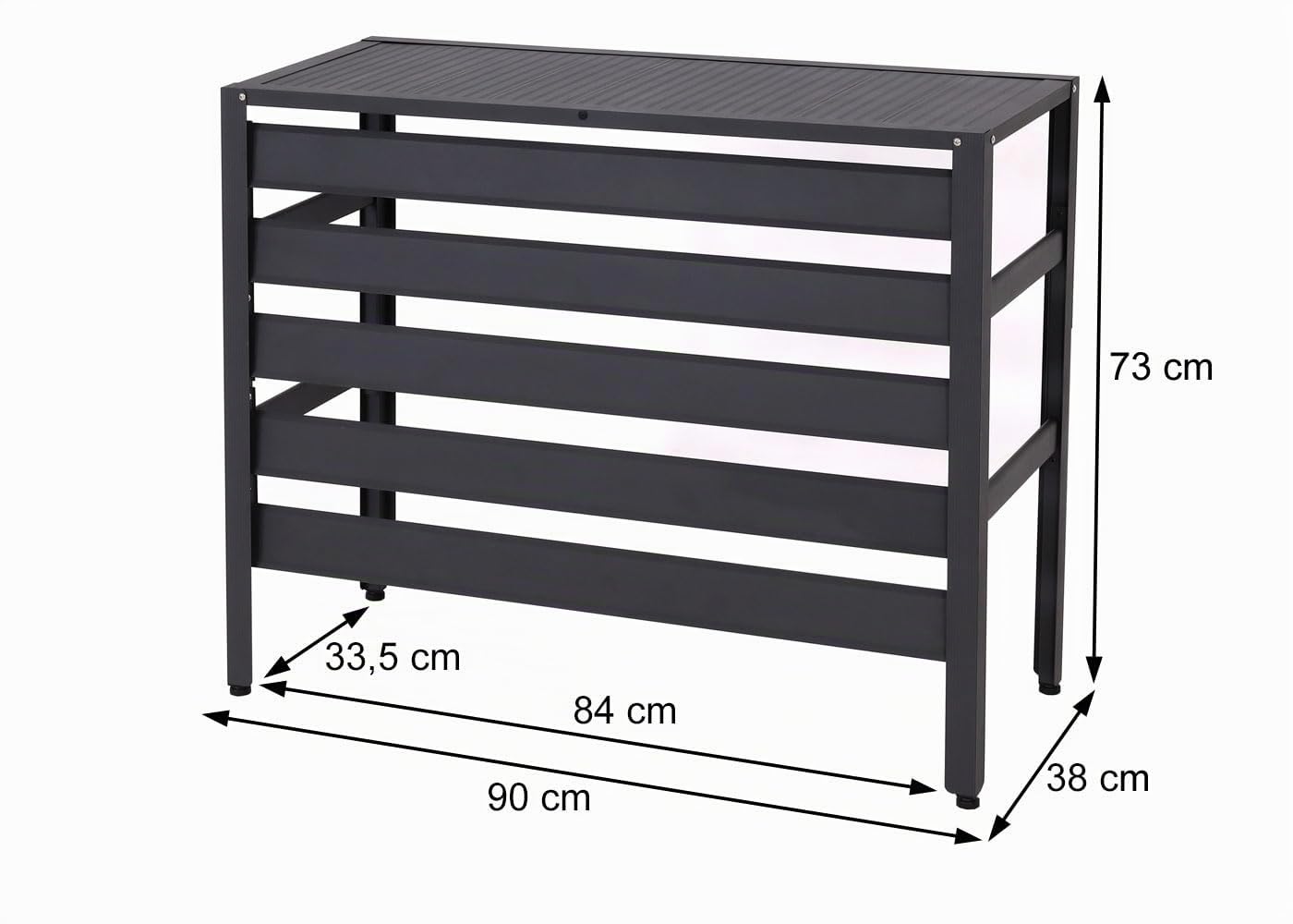 Mendler Revestimiento de aluminio para aire acondicionado/bomba de calor HWC-K59, cubierta protectora para plantas, metal, 74 x 98 x 38 cm, color gris