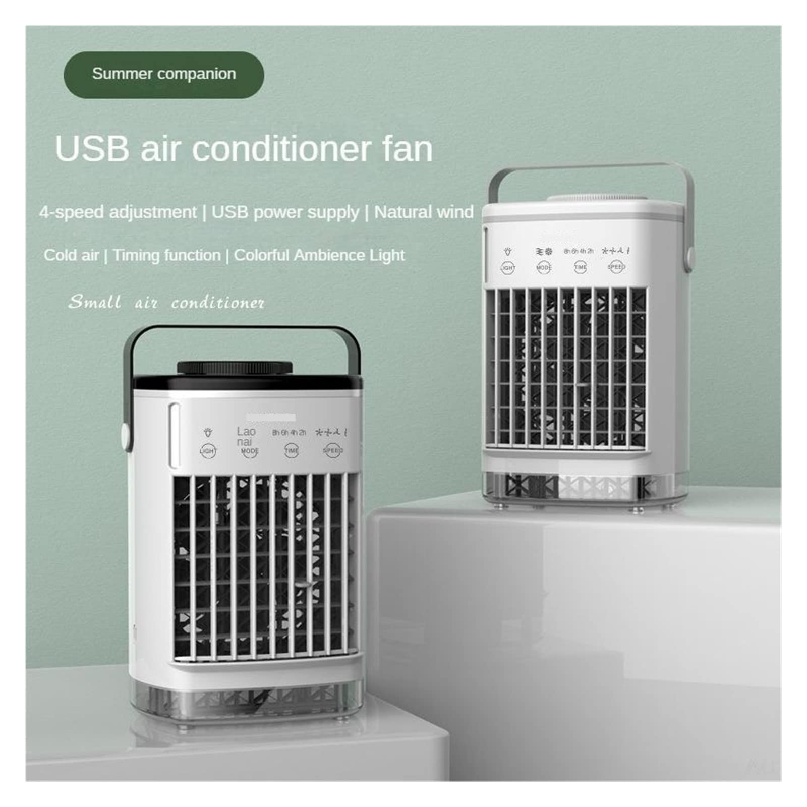 Przenośny klimatyzator Wentylator Mini wentylator chłodzący USB Wentylator klimatyzacji Mały wentylator chłodzący wodę Wentylator natryskowy Chłodnica powietrza do komputera stacjonarnego