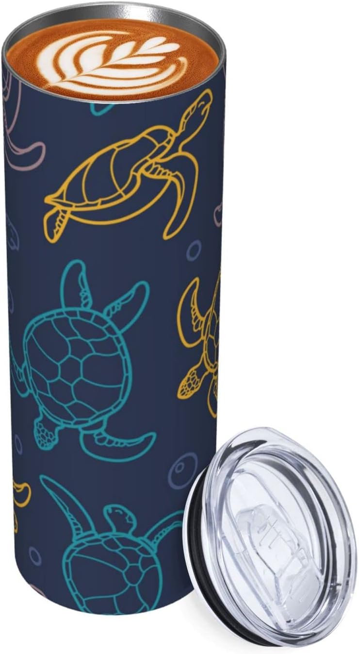 Turtle Stainless Steel Vacuum Insulated Coffee Tumbler Cup Travel Mug 20 OZ For Home, Office, Sport, Party, Gifts - Image 3