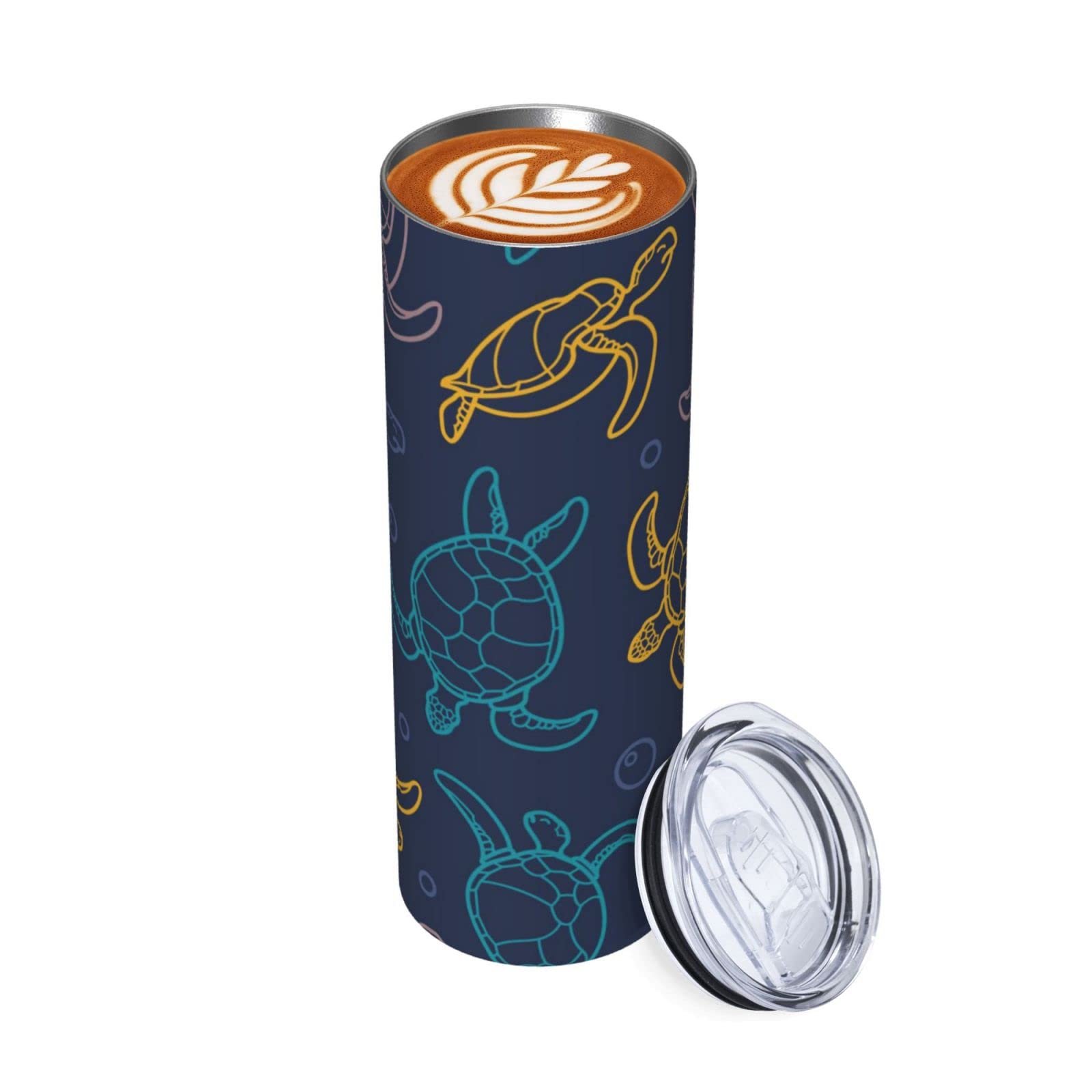 Makachen Turtle Stainless Steel Vacuum Insulated Coffee Tumbler Cup Travel Mug 20 OZ for Home Office, Sport, Party, Gifts - Image 3