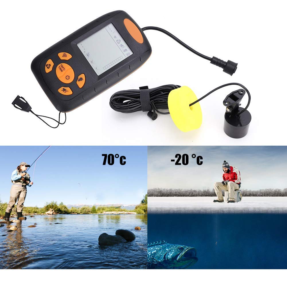 Ecoscandaglio Portatile Cercatore di Pesci 0.4M-100M Rivelatore Pesca Subacqueo con Allarme e Identificazione Pesce Fish Finder Portatile Rilevatore Profondit¨¤ Mare Fiume