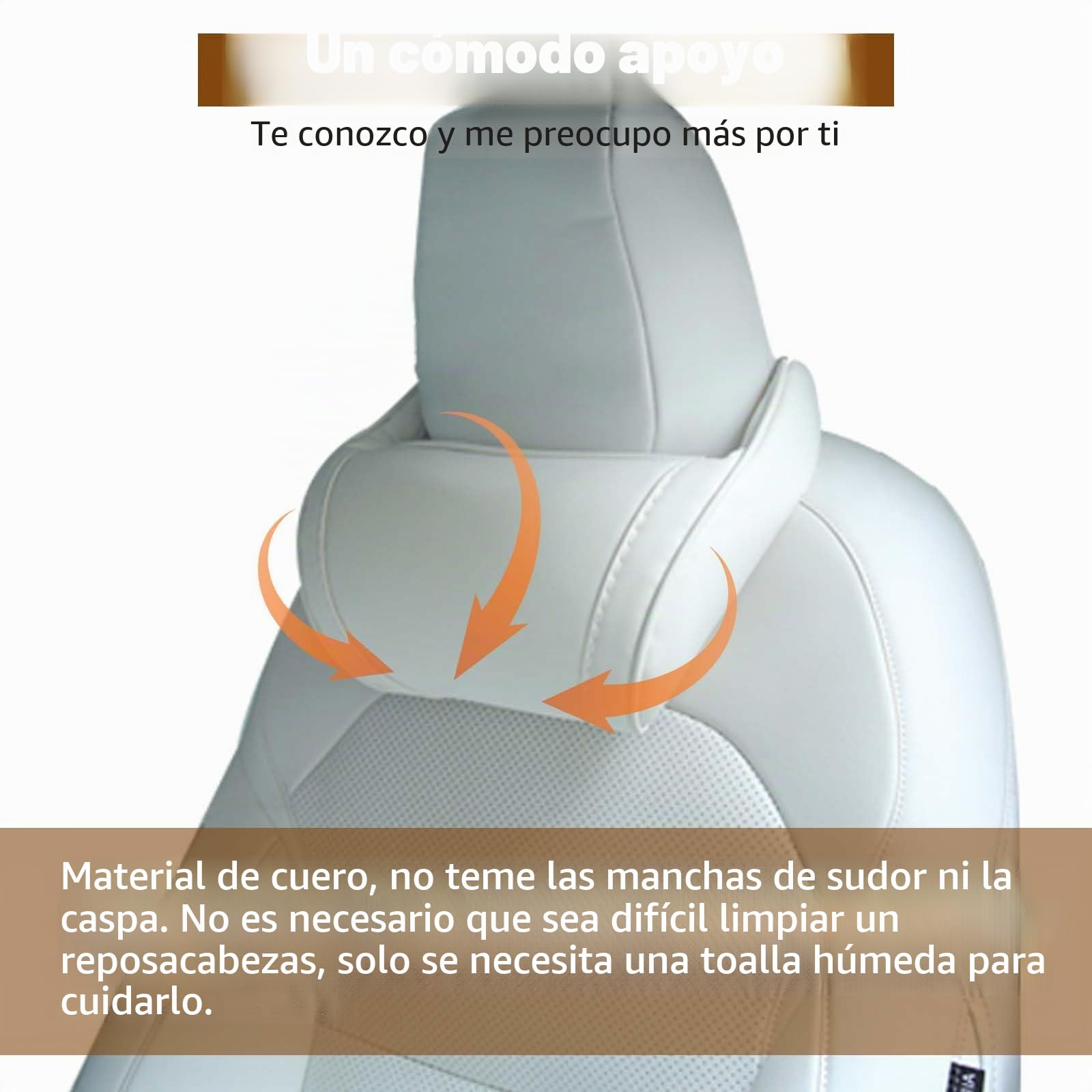 Almohadas Suaves para el Cuello del Coche para el Asiento de Conducción con Correa Ajustable Universal Fit Cuello Cojines de Descanso para Viajes/Oficina/Hogar, 2pc Blanco