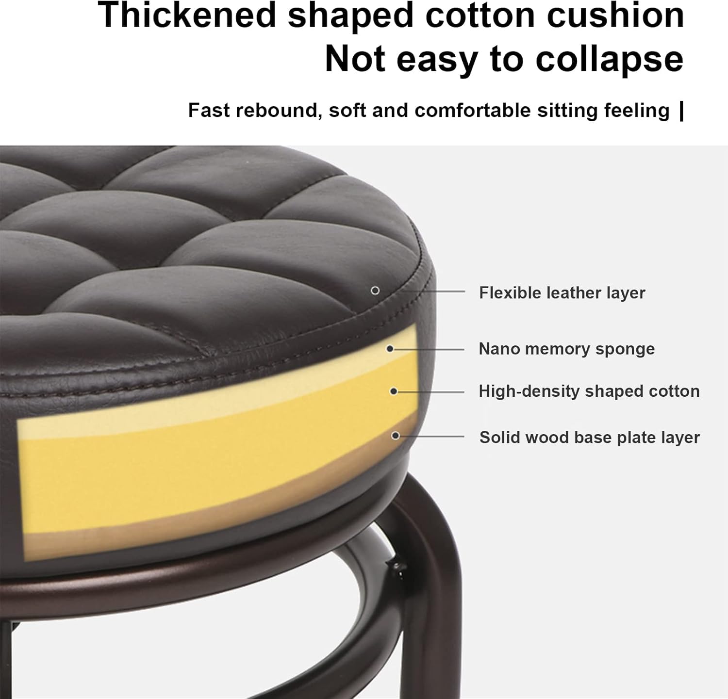 Taburete de pie de pedicura para salón de belleza SPA reposapiés de baño de pies de dos colores opcionales asiento de soporte grueso ruedas de calidad ET285000 (marrón oscuro) 5