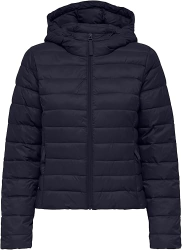 ONLY Onltahia Lw Quilted Hood JKT Noos OTW, azul oscuro, M