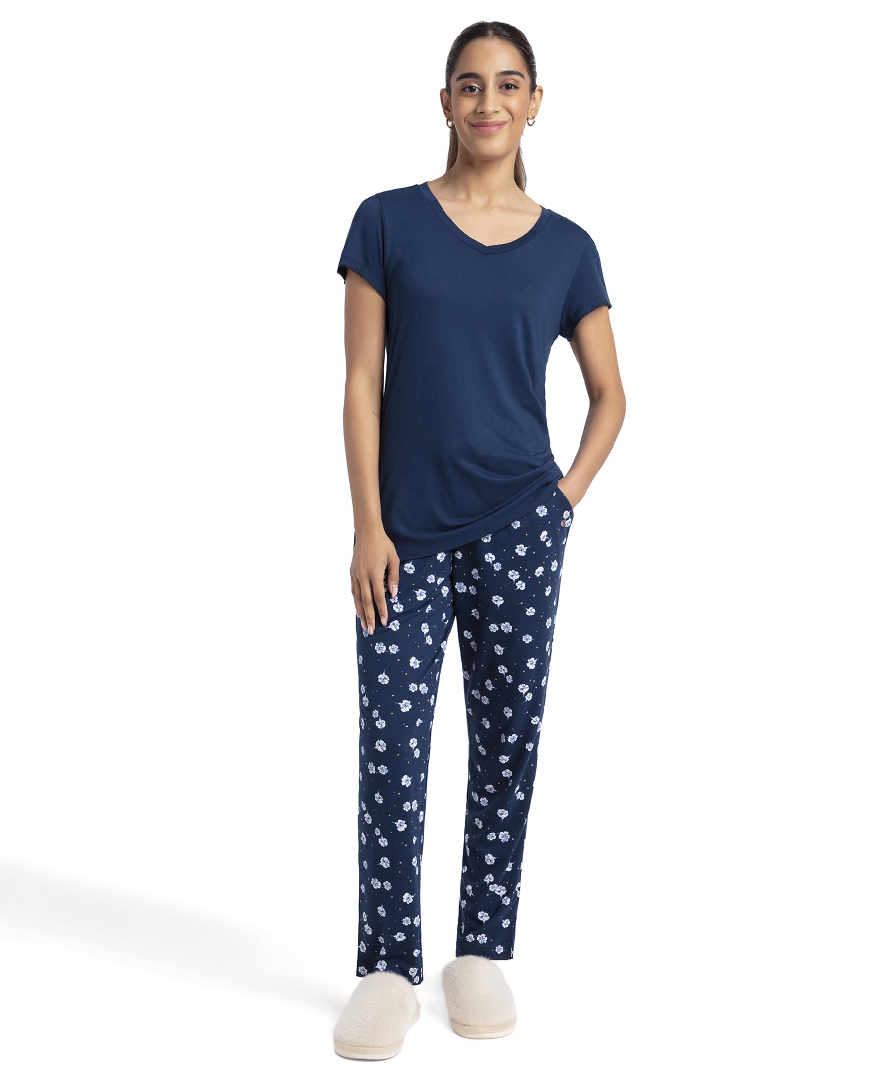 jockey RX85 Women's Micro Modal Cotton Short Sleeve T-Shirt & Pyjama Sleep Set-picture-30