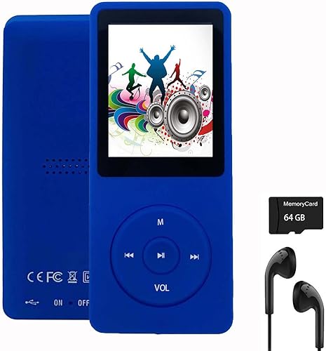 Reproductor de MP3 de 64 GB con altavoz Auriculares Reproductor de música portátil para niños Soporte de músicaimagenvideograbación de vozlibro