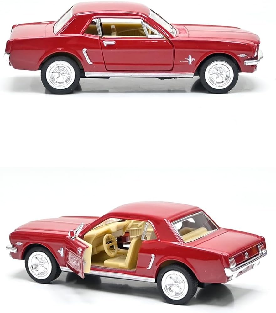 1964 1/2 Ford Mustang 1:36 Scale 5" Die Cast Metal Model Classic Toy Car (Red)