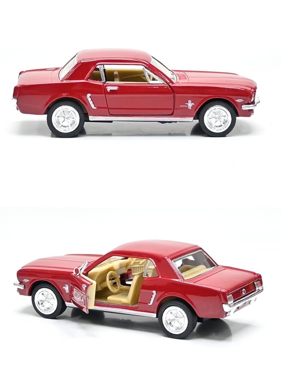 KiNSMART 1964 1/2 Ford Mustang 1:36 Scale 5" Die Cast Metal Model Classic Toy Car (Red)