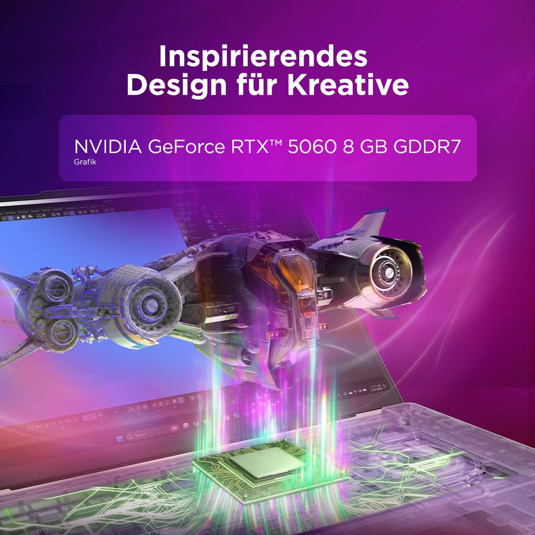 Lenovo Yoga Pro 9i Aura Edition Laptop | 16"3.2K OLED Touch Display | Intel Core Ultra 9 386H | 32GB RAM | 1TB SSD | NVIDIA GeForce RTX 5060 | Windows 11 | QWERTZ | Thunder Grau | 3 Jahre Premium Care