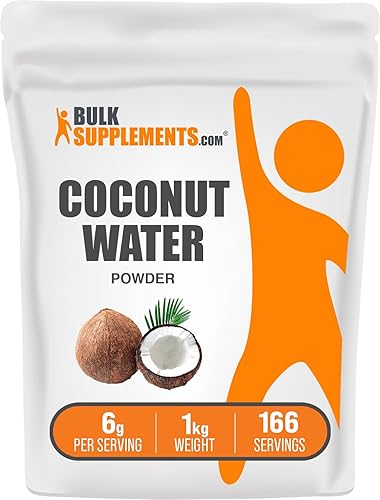 BulkSupplements. com - Polvo de agua de coco Suplemento de electrolitos, saborizante y potenciador de agua, sin azúcar añadido y sin gluten, 0.21