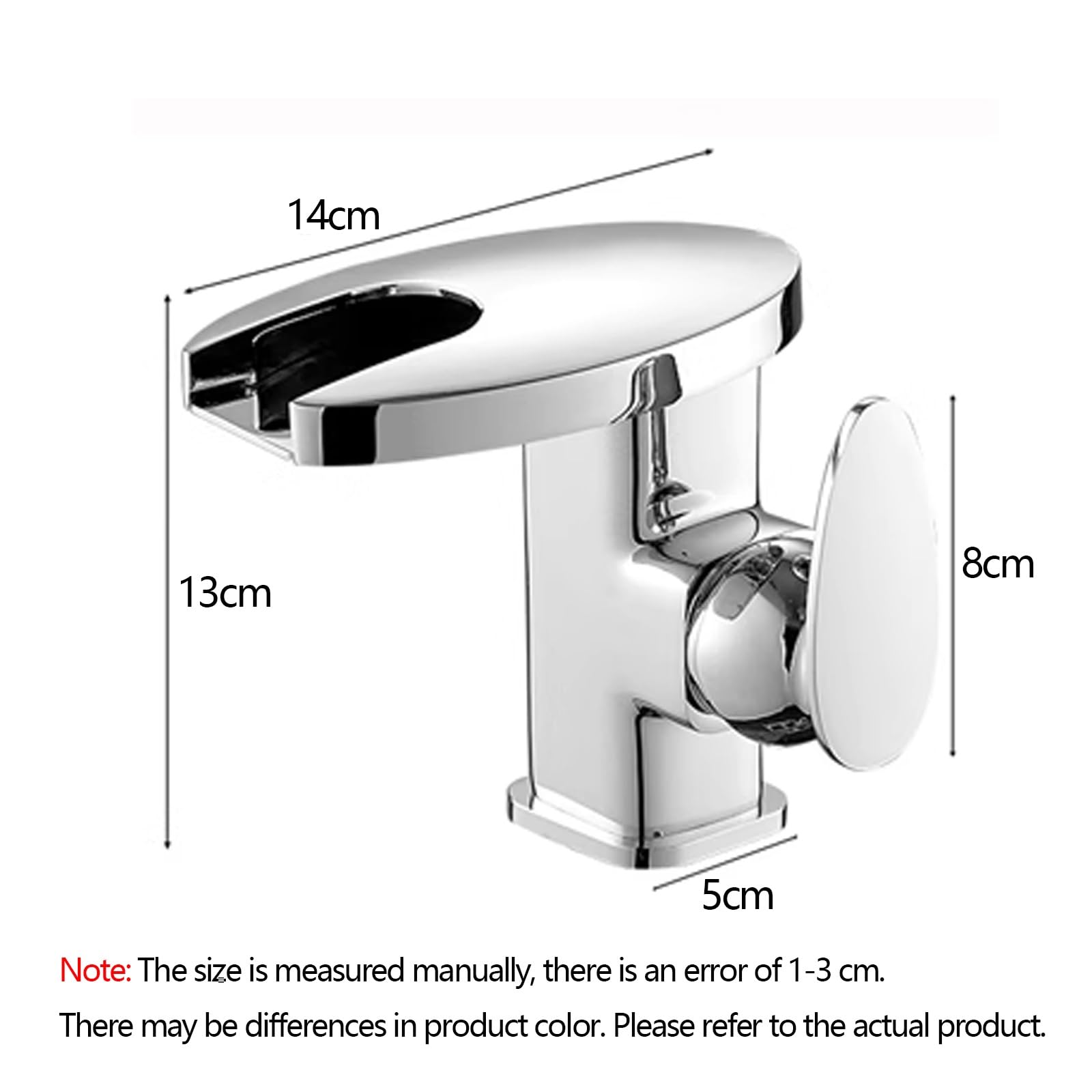 Grifo de lavabo de baño con boquilla de cascada de luz LED, material de latón hidroeléctrico, diseño de un agujero para cocina, lavandería y cámper