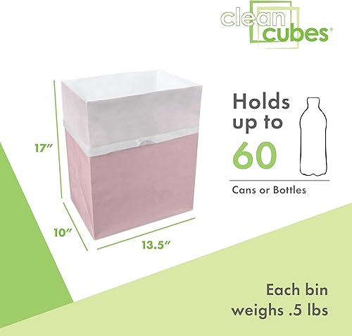 Miniatura 3 de Botes de basura desechables de 13 galones (paquete de 6) con bolsas bajas, contenedores plegables de basura y reciclaje para fiestas, eventos y