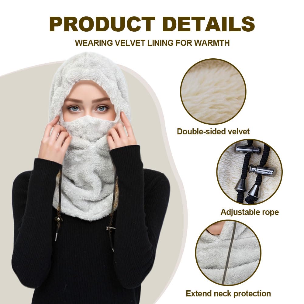 Capucha de sherpa, máscara de esquí de forro polar, máscara facial resistente al viento, máscara facial cálida a prueba de frío, bufanda para hombres y mujeres