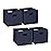 RiverRidge Folding Storage Bins with Handles Navy Cube Storage Organizer for Closet, Bedroom & Playroom - Closet Organizers and Storage Set of 4