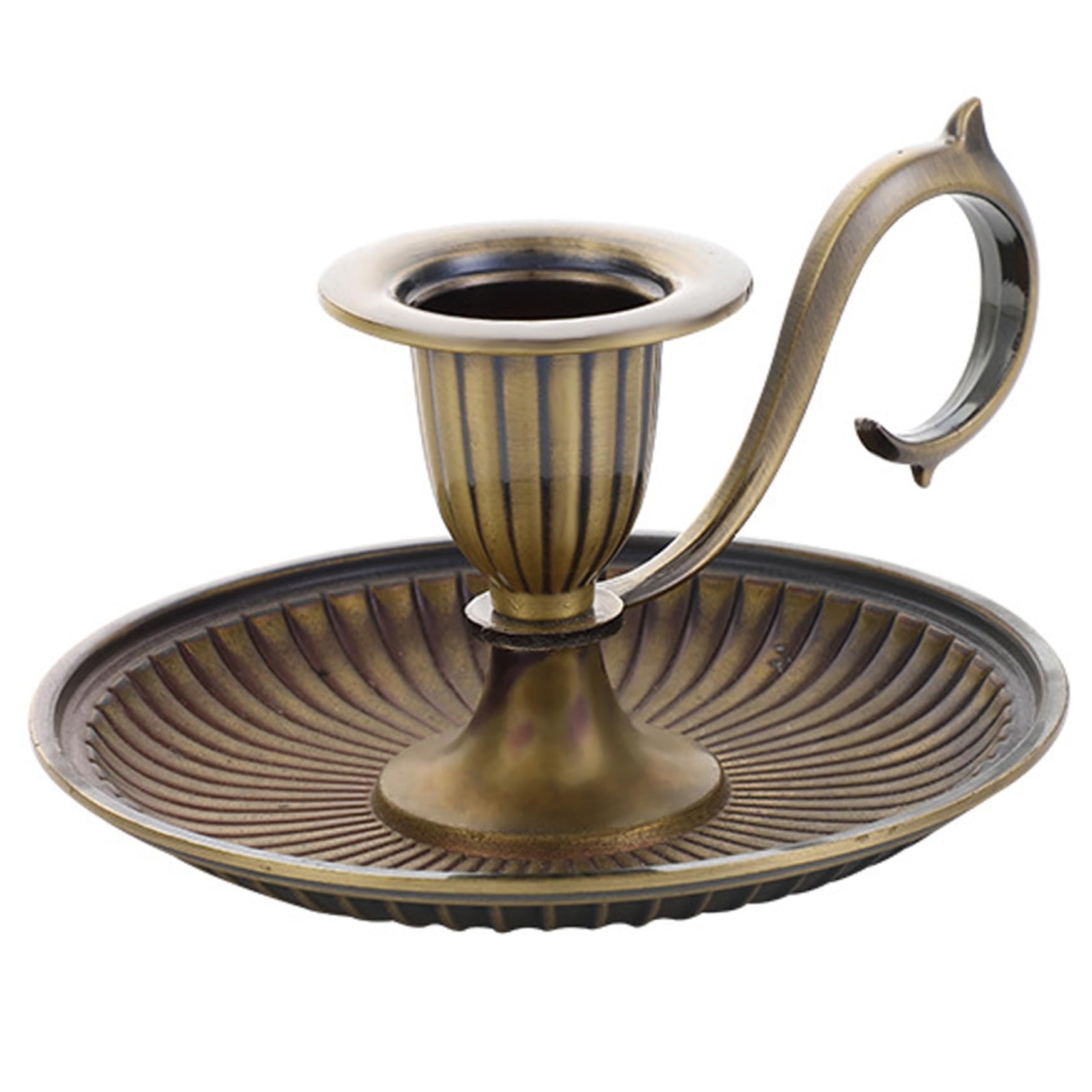 Candle Holders, Brass Vintage Candlestick Holders with Handle, Detachable Rustproof Candle Stick Holder for Christmas Wedding Home Decoration