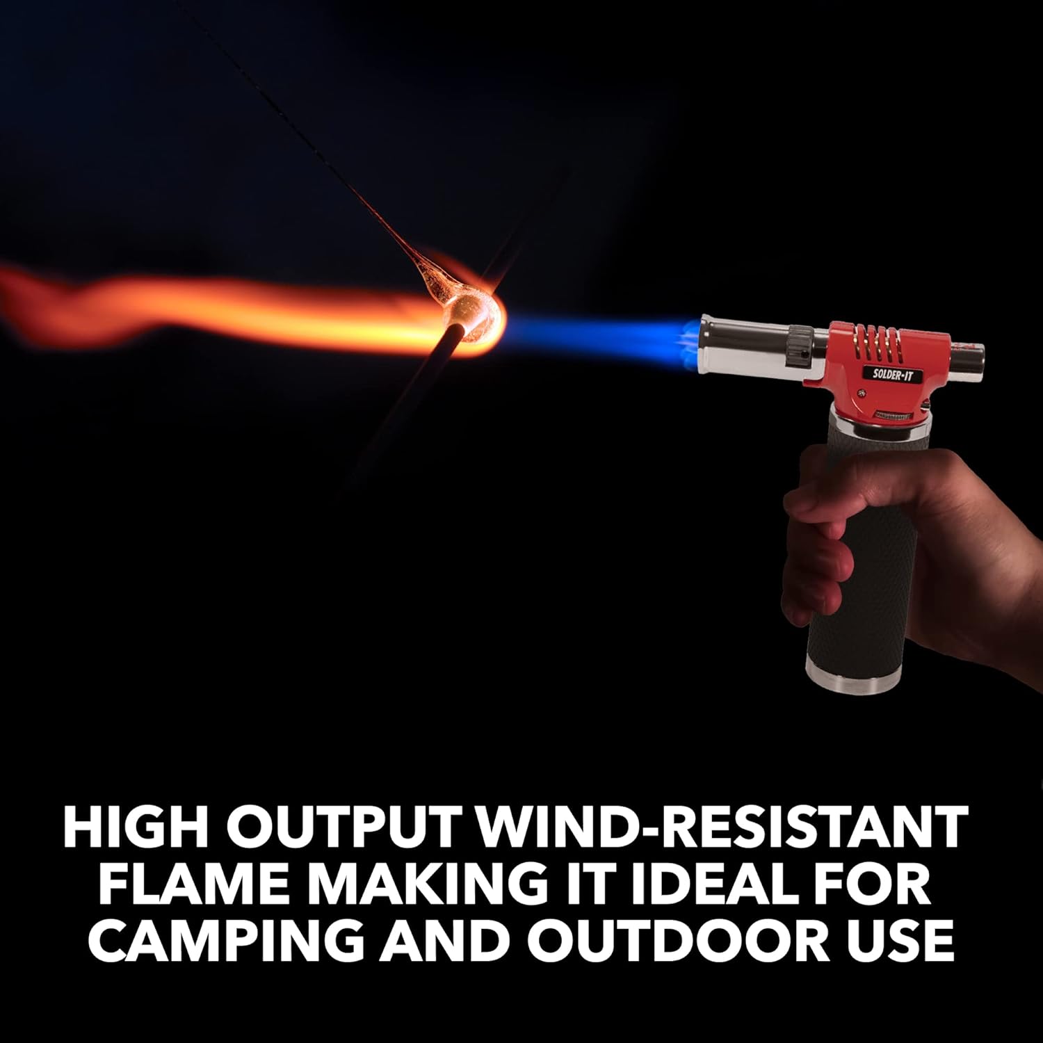 Solder-It Pro-Torch PT-220 | Automatic-Ignition Butane Torch Lighter | Up to 220 Minutes Butane Refill Tank | Blow Torch, Soldering Tool, and Grill Lighter | For Brazing, Plumbing, & Auto Repair