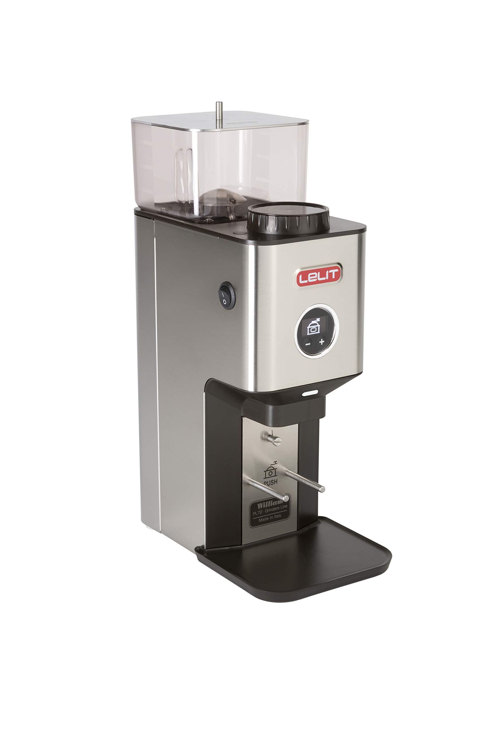 LELIT William PL72 Moulin à Café avec Meules Plates - Avec LCC pour Réguler le Temps de Mouture - Acier Inoxydable Brossé