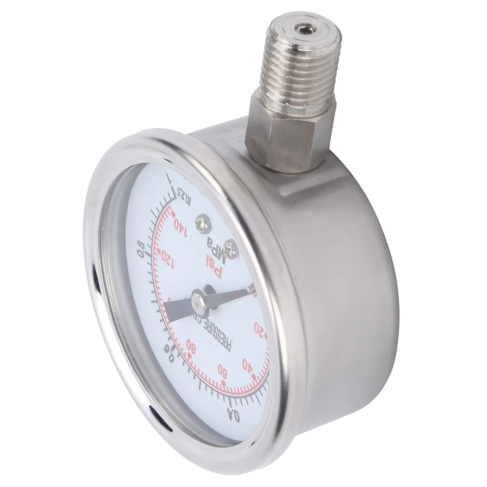 Yctze Manómetro Industrial de Acero Inoxidable con Esfera Transparente y Medición Precisa 0-0,0 MPa M14 X 1,5 para una Instalación Versátil