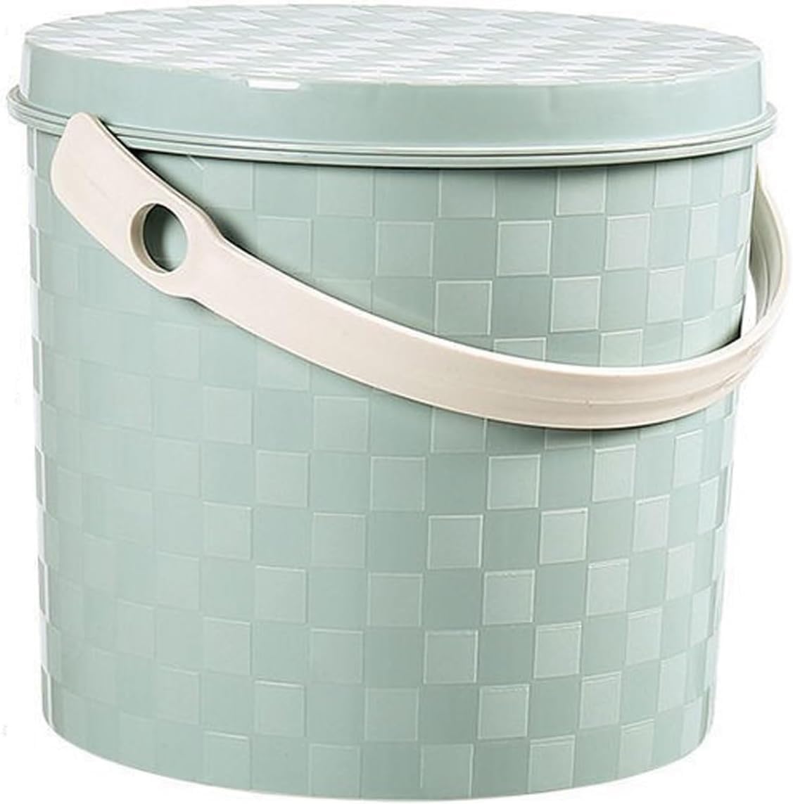 Nachttopf, Verdickter Nachttopf mit Deckel, tragbarer Plastikeimer, Töpfchen, Aufbewahrungshocker for Camping, Reisen, Zuhause, Auto, Mehrzweck(Light Blue,23cm)