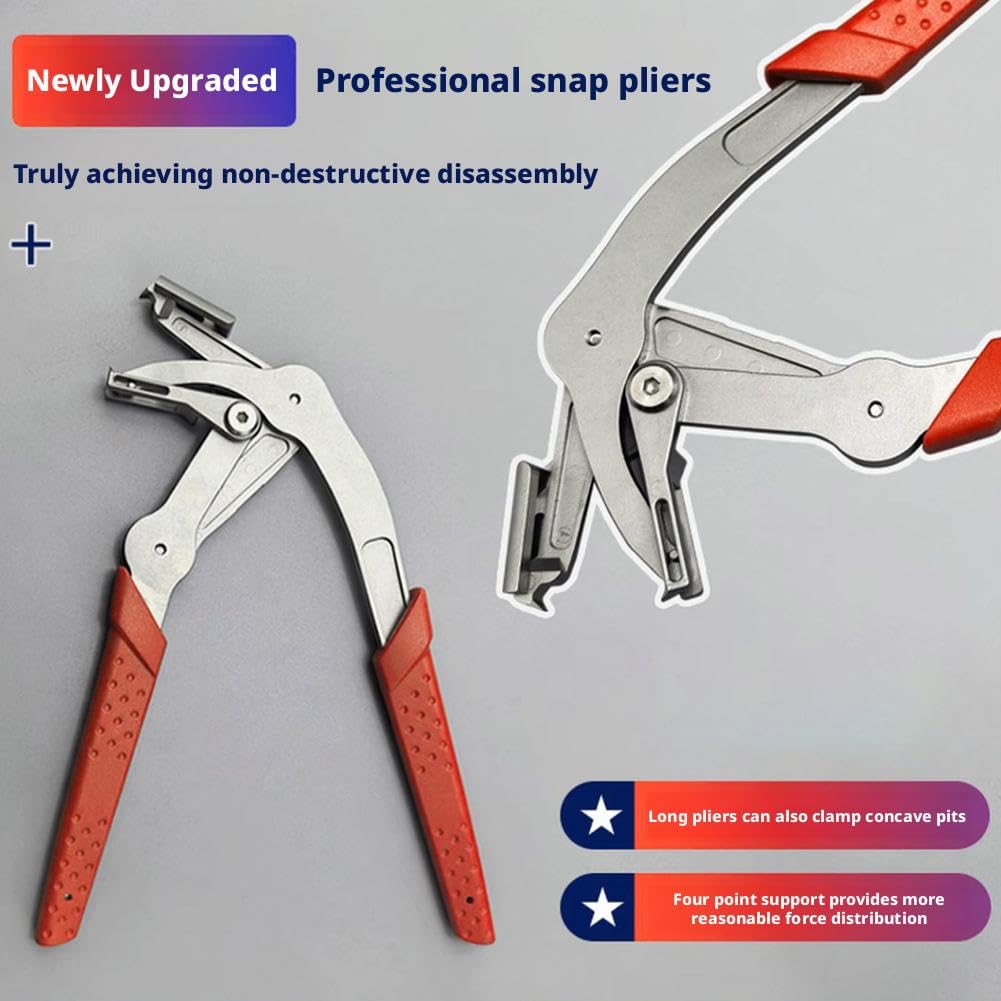 Car Clip Pliers & Trim Removal Tool, Spring-Loaded Fastener Rivet Remover for Auto Door Panels, Interior & Exterior Trim, Mechanic, Damage-Free Disassembly - 2