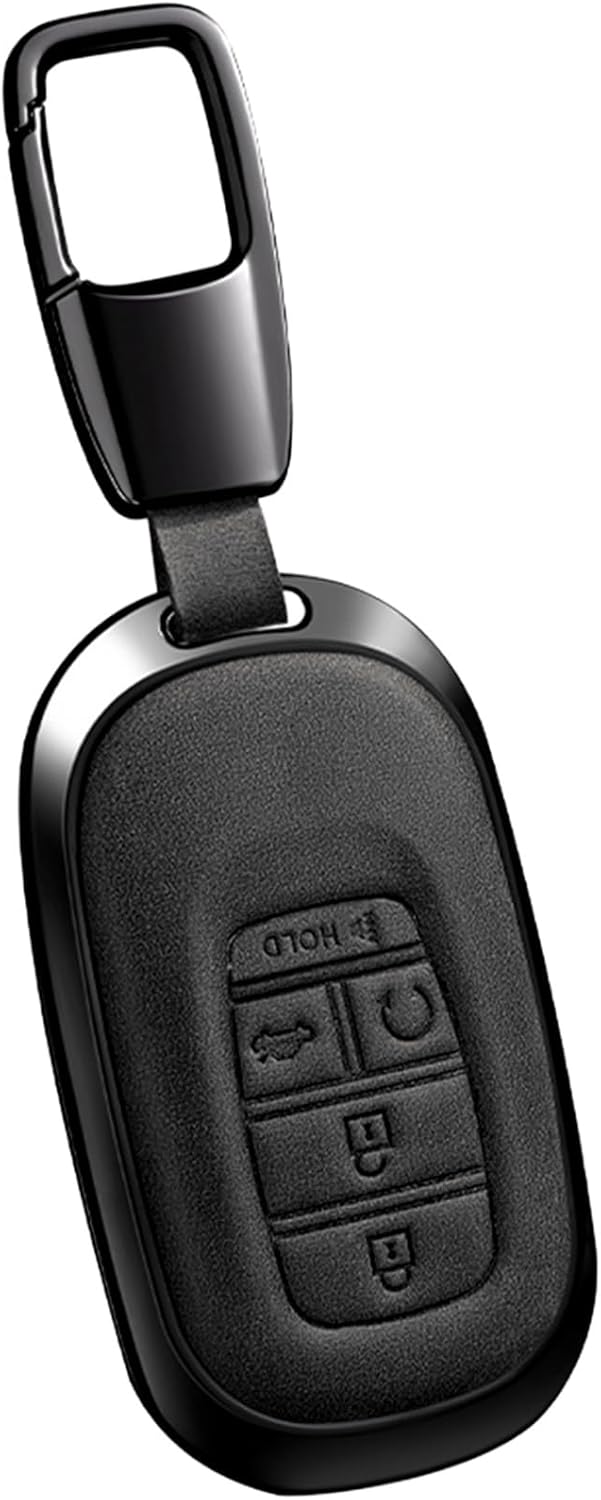 Key Fob Cover Compatible with 2022-2026 Civic Accord Pilot CR-V HR-V Key Fob Protector Key Case (E-Black)