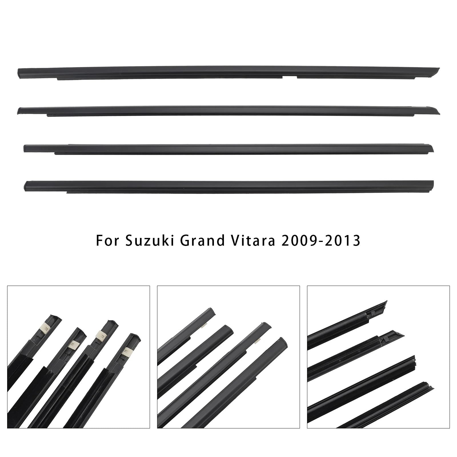 Do Grand Fit Do Vitara 2009-2013 | 4 szt. Pasek szklany drzwi Zewnętrzna uszczelka