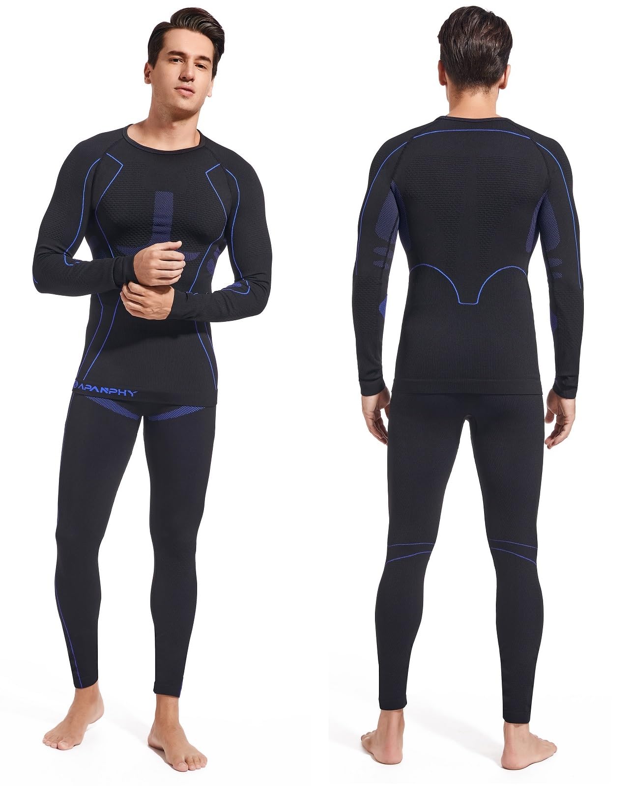 sous-vêtement Thermique Homme Fonctionnel sous-vêtements Thermiques Homme Perméable Séchage Rapide Ensemble Thermique Homme Respirant Chaud Ensemble Ski Homme pour Sports d’Extérieur
