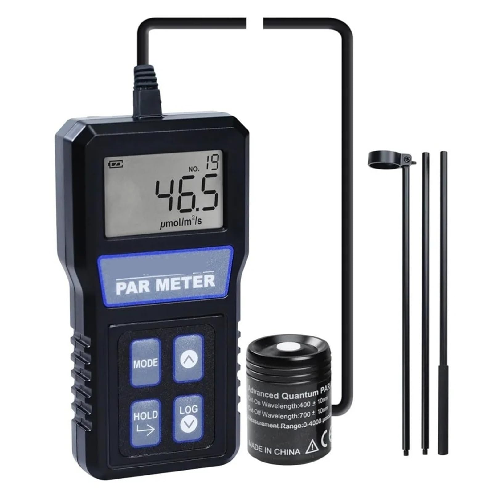 Medidor de Luz, Medidor de flujo dividido con plla Digital, medidor PAR, sonda impermeable IP68, medidor de iluminación espectral