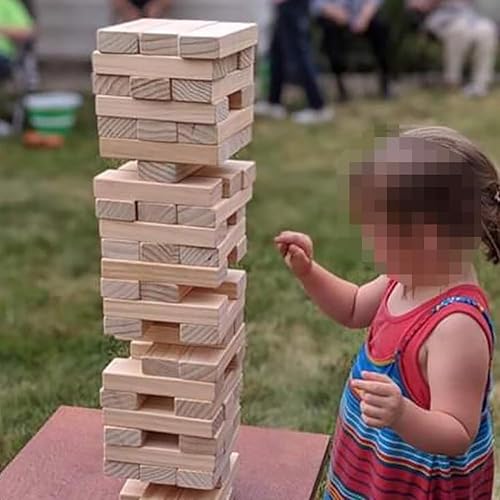 Miniatura 3 de LONEA Ice Breaker Questions Tumbling Wood Balance Stacking Blocks Juego de torre  Conócete a los demás Juegos de fiesta familiar - Iniciadores de