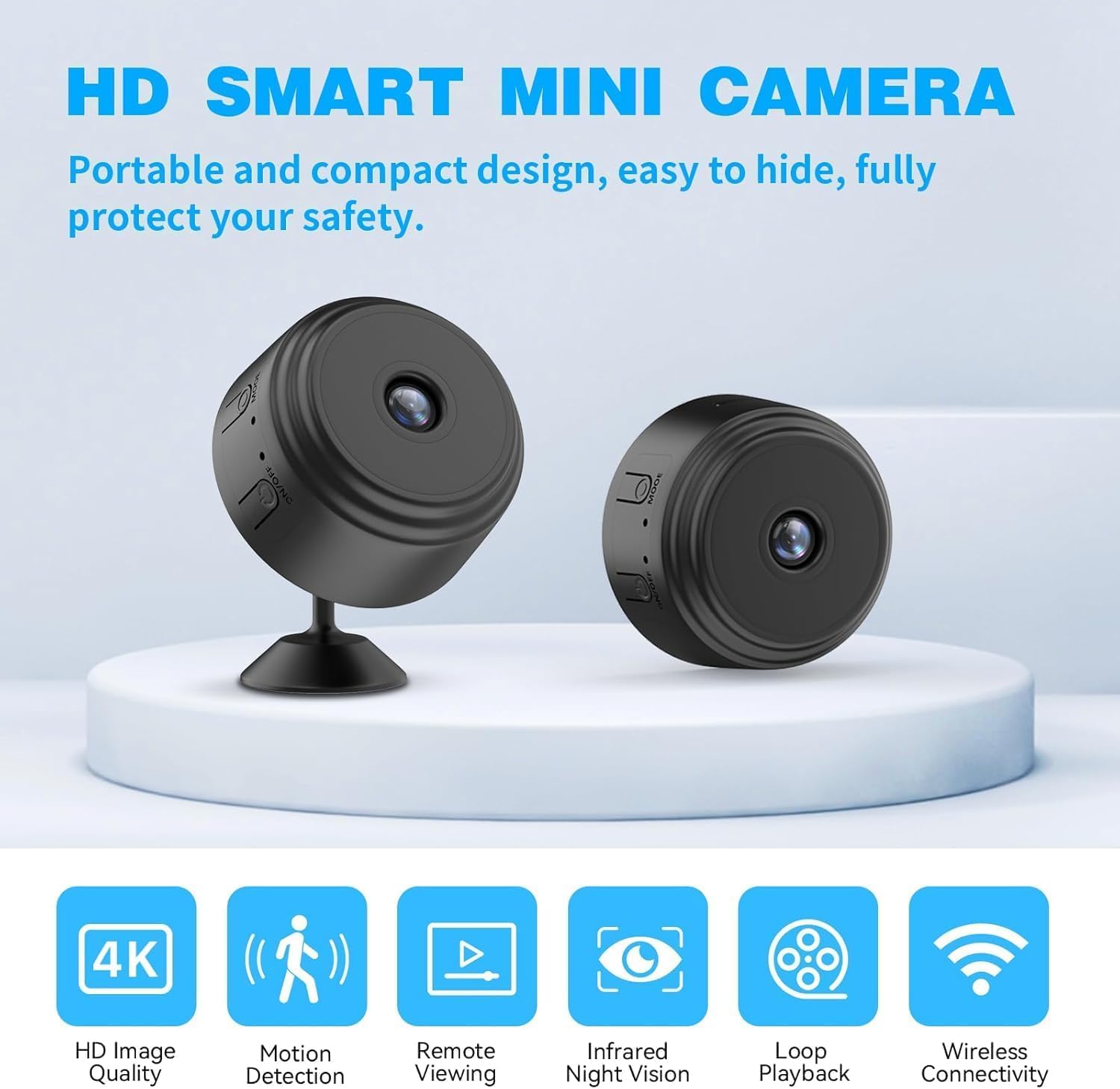 GARYVIZ WiFi Spy Camera 360° Security Camera for Home Outdoor High HD Spy Magnet Mini Spy WiFi Magnetic Live Stream Night Vision IP Wireless 1080P Audio Video Hidden CCTV Magnet NHGD (1) - Image 2 thumbnail