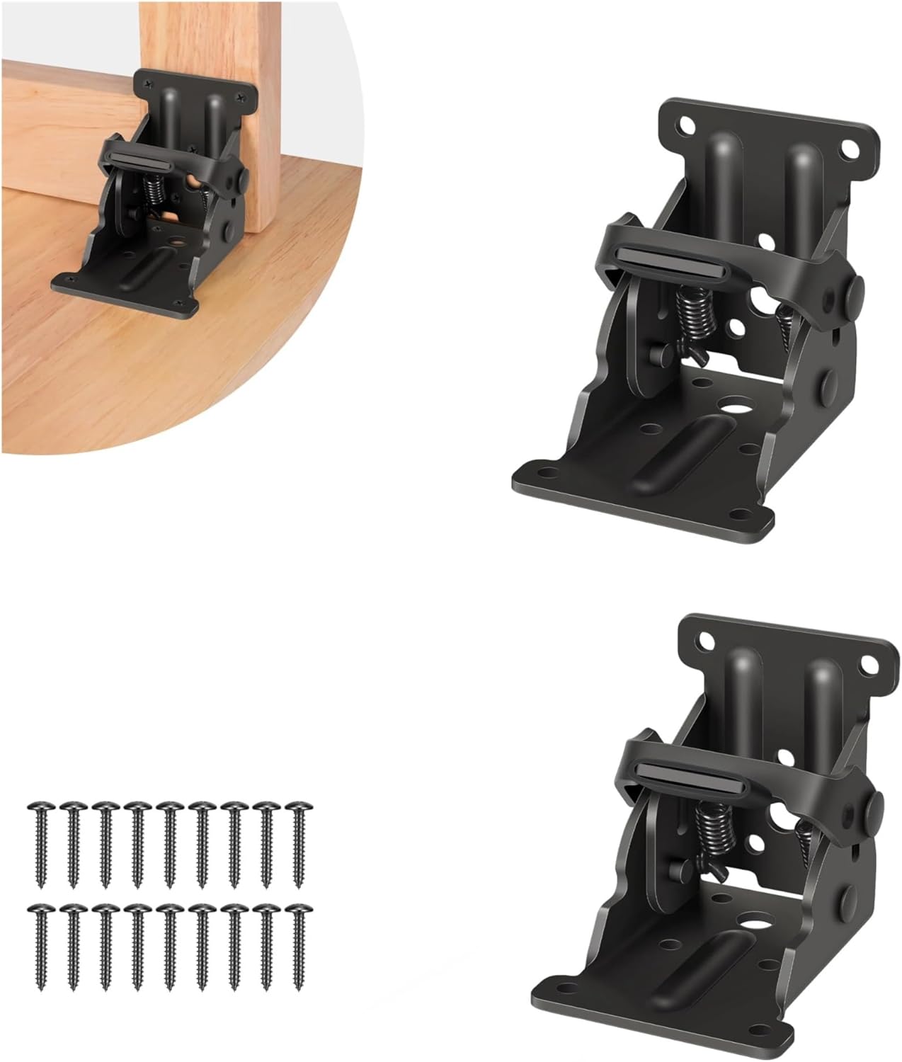 1/2/4PCS Folding Leg Hinge Bracket, 0-90-180 Degree Foldable Support Self-Locking with Screws(1PCS)