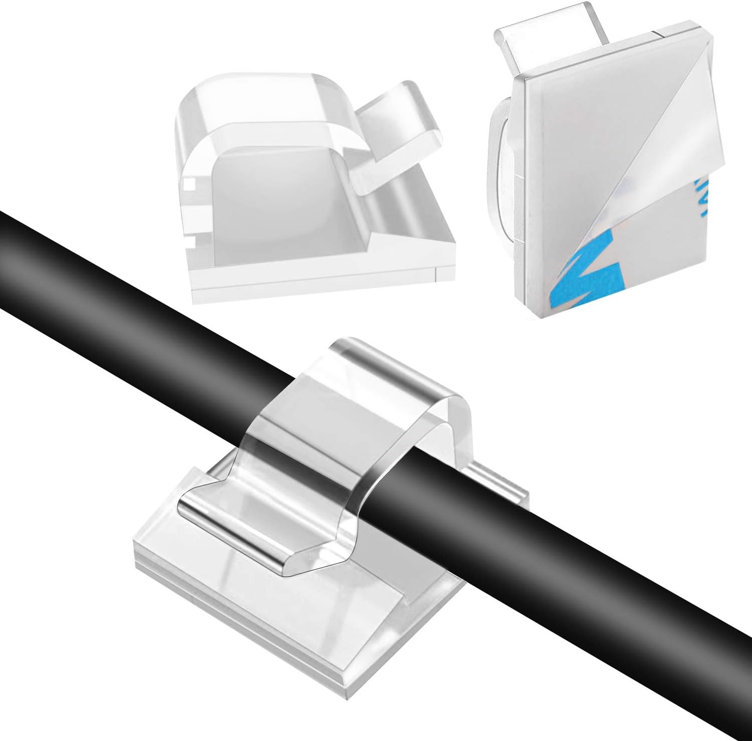 50pcs Adhesive Cable Clips, Transparent, Wire Clips, Car Cable Organizer, Cable