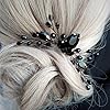 minkissy Accessoires de cheveux en cristal noir peignes pour femmes Barrettes à cheveux pour femmes Accessoires de cheveux pour peignes décoratifs Vintage Ornement Alliage Mariage Demoiselle d'honneur #1