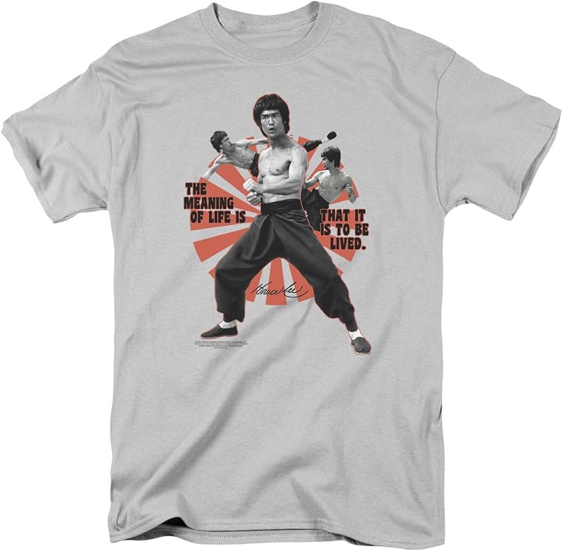 Trevco Men's Bruce Lee/Meaning Of Life Short Sleeve T-Shirt