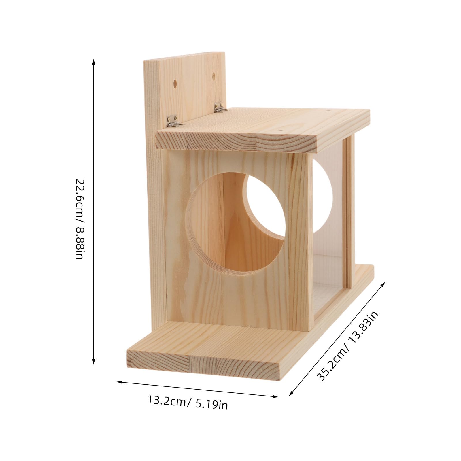 ibasenice Casetta in legno per scoiattoli con mangiatoia, nido esterno 2 in 1