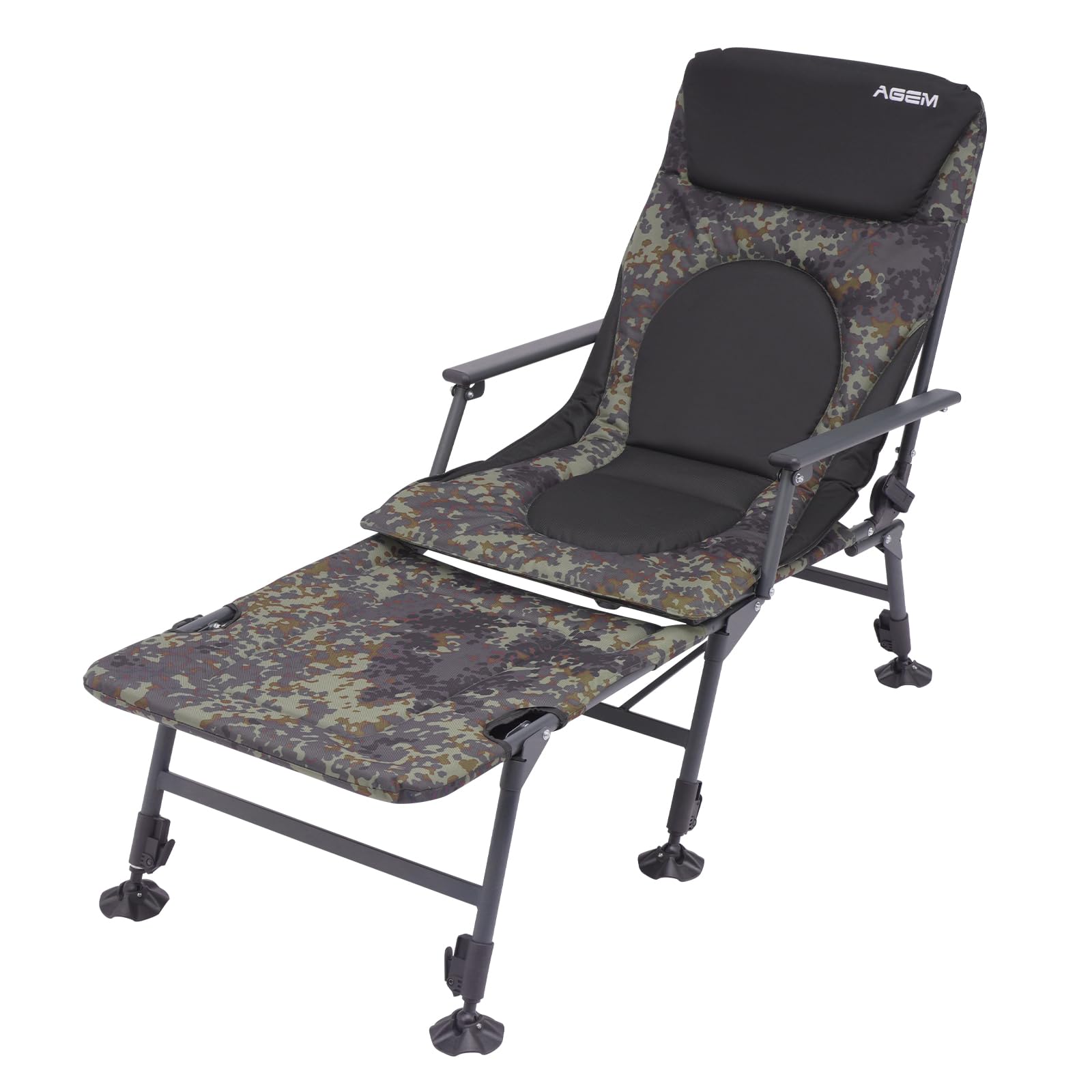AGEM Campingstuhl Faltbar Liege Klappstuhl Liegestuhl Camping Klappbar  Angelstuhl Karpfenstuhl (Tarnung) : Amazon.de: Sonstiges