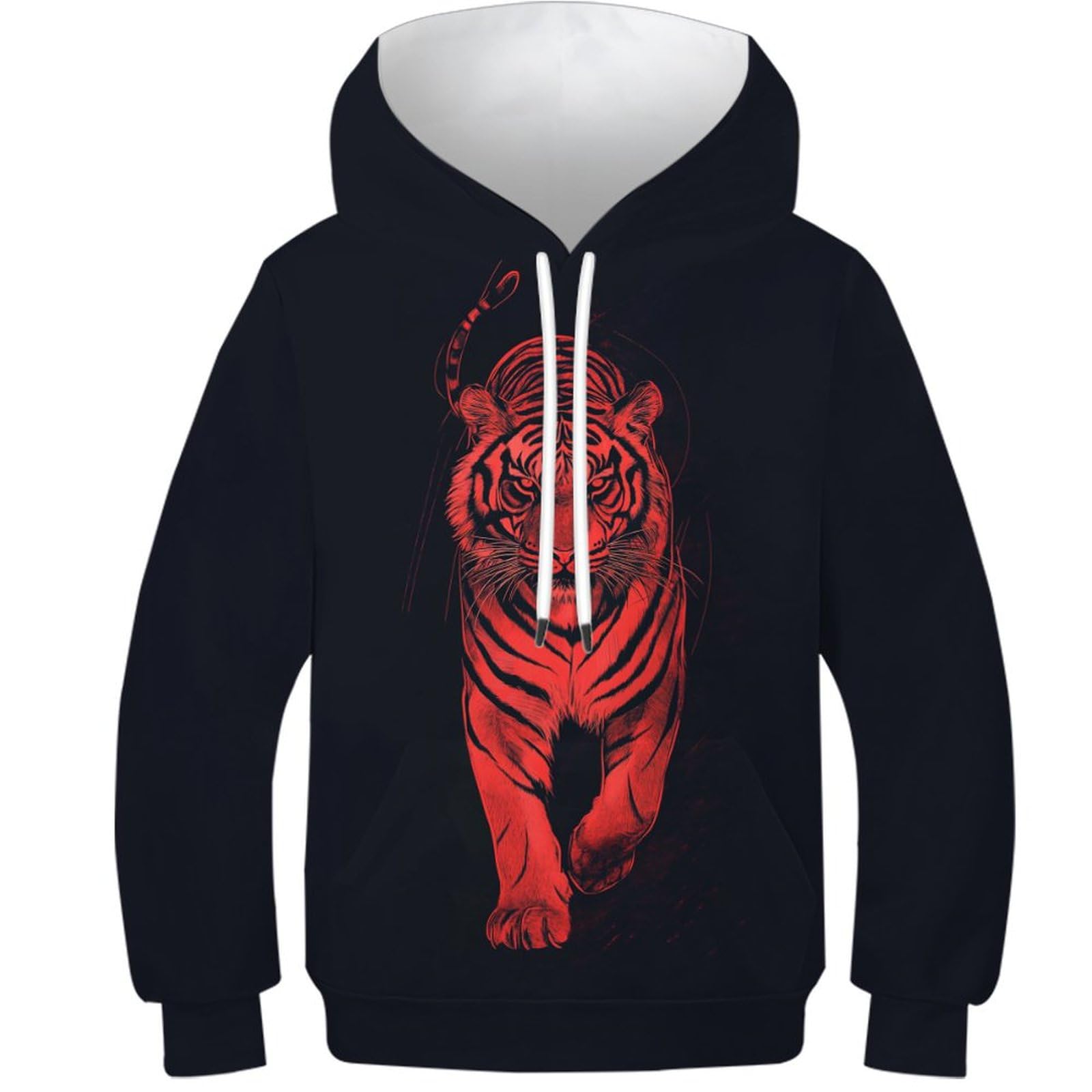 Sweat à capuche tigre rose garçon 6-15 ans - Pull stylé animaux - 8
