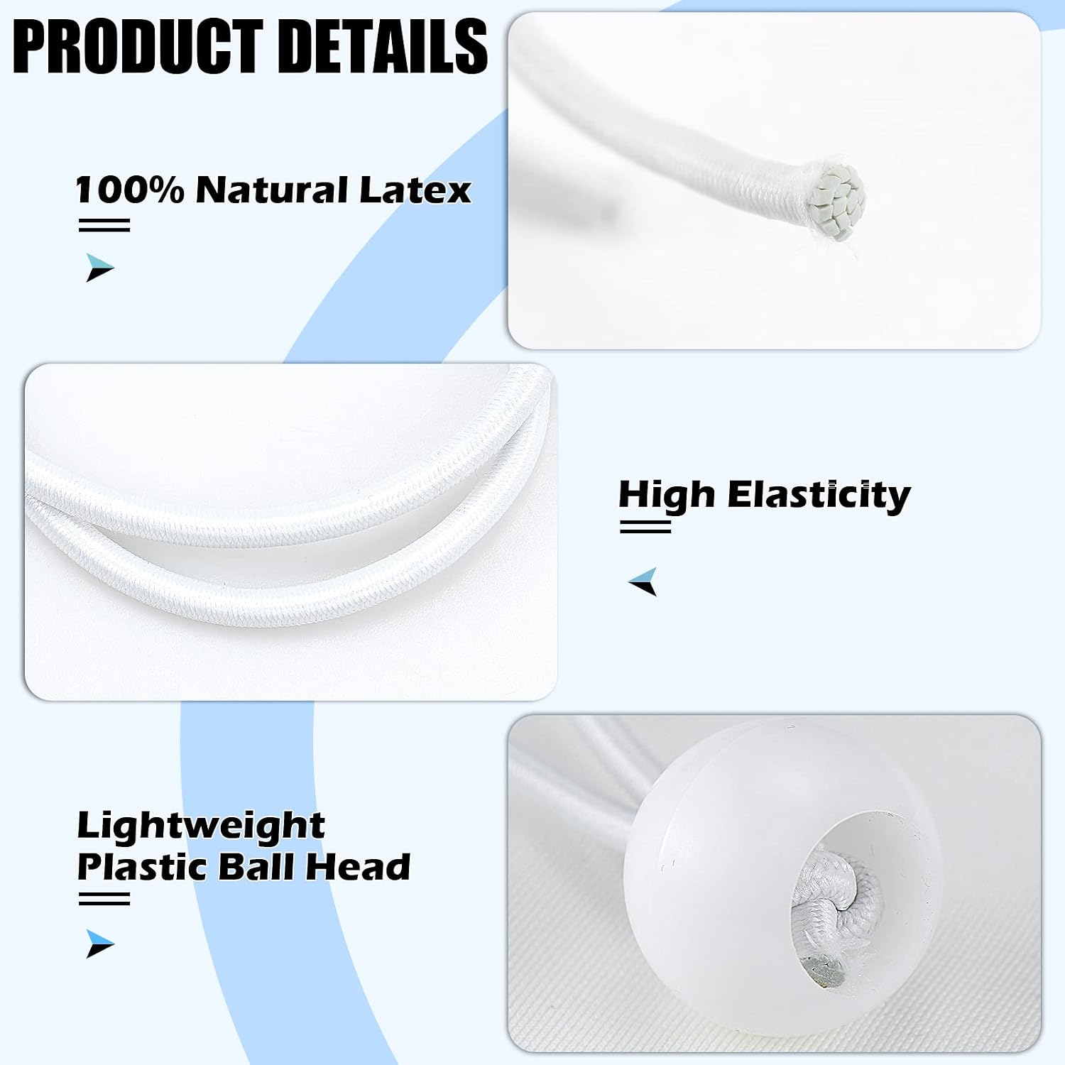 Dreamtop 25 x Ball Bungee Canopy Tarp Tie Down Cord Heavy Duty for Marquees Gazebos Tent