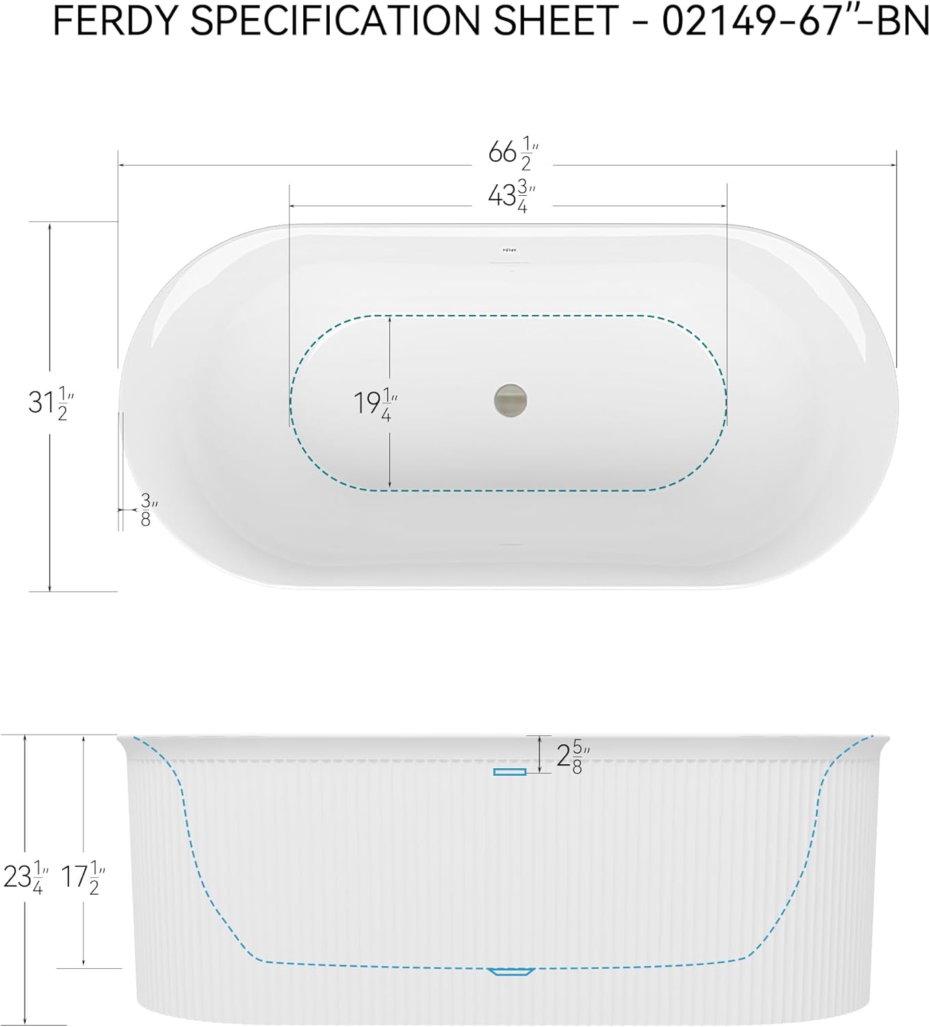 ferdy nami 67 inch freestanding bathtub installed in modern bathroom