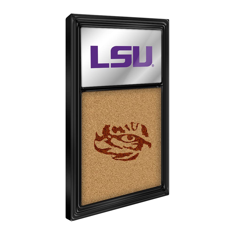 The Fan Brand NCAA LSU Tigers - Dual Logo - Mirrored Cork Note Board - Sports Team Bar Sign Décor: Home, Dorm, Garage, Office, Fan Cave
