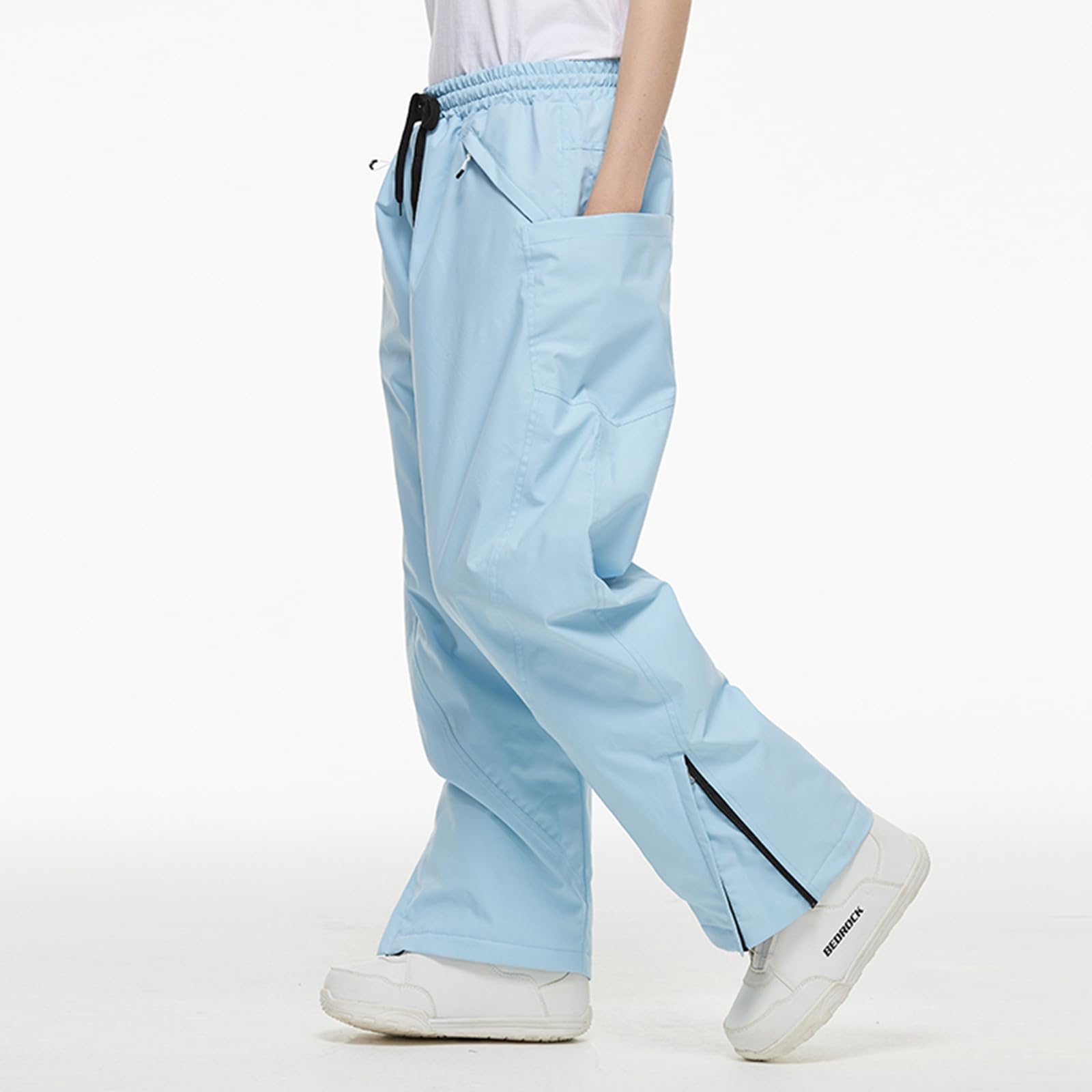Generisch Pantalones de snowboard Baggy para mujer y hombre, unisex, resistentes al agua y cálidos, pantalones de nieve monocromáticos con mucho espacio de almacenamiento, aislados y cómodos para los