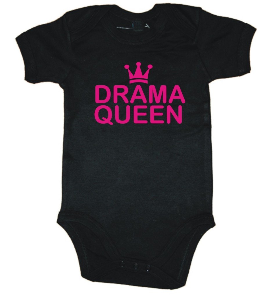 Naughtees Drama Queen babygrow onesie black 0-3 months